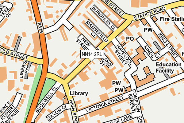 NN14 2RL map - OS OpenMap – Local (Ordnance Survey)