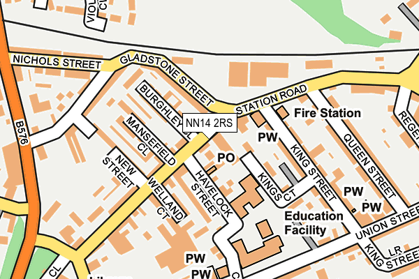 NN14 2RS map - OS OpenMap – Local (Ordnance Survey)