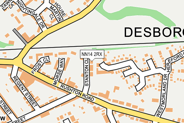 NN14 2RX map - OS OpenMap – Local (Ordnance Survey)