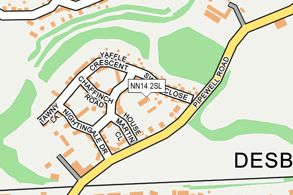 NN14 2SL map - OS OpenMap – Local (Ordnance Survey)