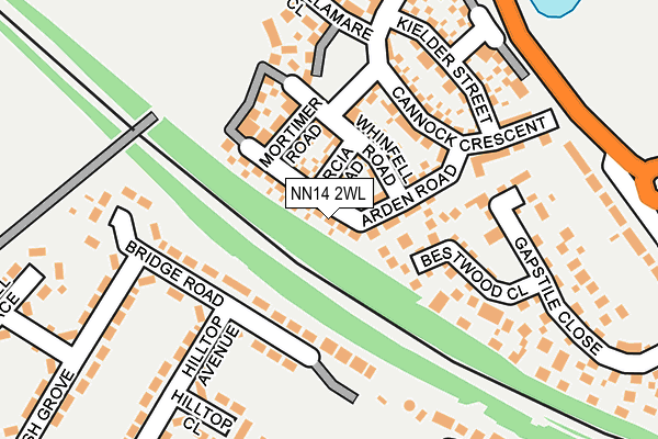 NN14 2WL map - OS OpenMap – Local (Ordnance Survey)