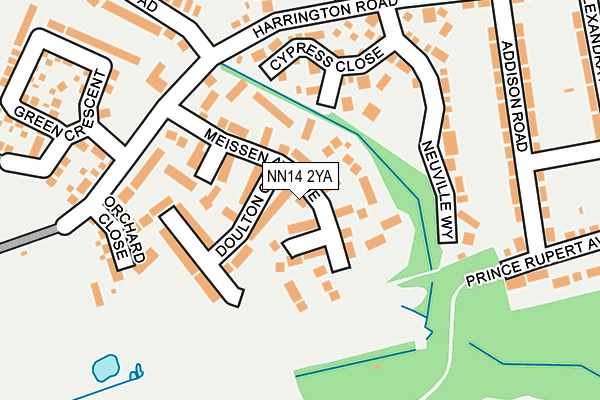 NN14 2YA map - OS OpenMap – Local (Ordnance Survey)