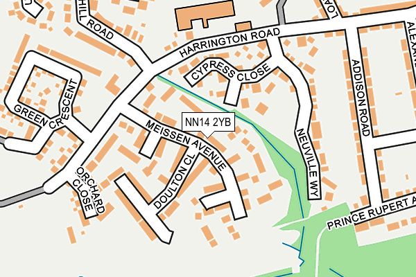 NN14 2YB map - OS OpenMap – Local (Ordnance Survey)