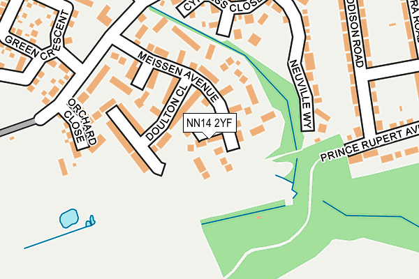 NN14 2YF map - OS OpenMap – Local (Ordnance Survey)