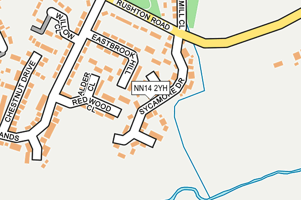 NN14 2YH map - OS OpenMap – Local (Ordnance Survey)