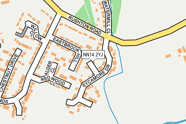NN14 2YJ map - OS OpenMap – Local (Ordnance Survey)