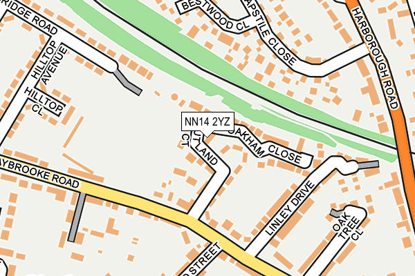 NN14 2YZ map - OS OpenMap – Local (Ordnance Survey)