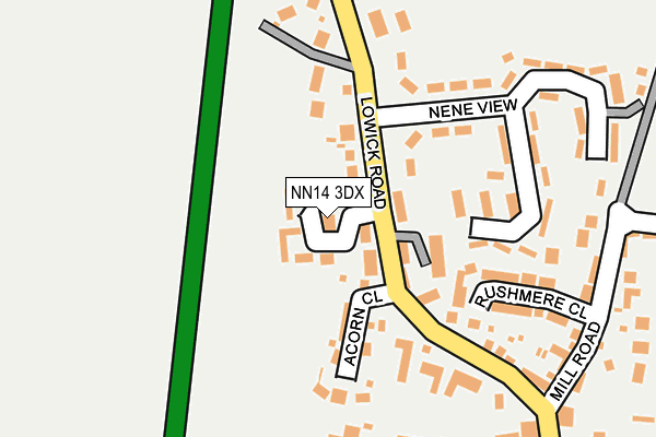 NN14 3DX map - OS OpenMap – Local (Ordnance Survey)