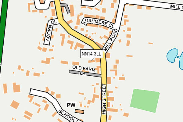 NN14 3LL map - OS OpenMap – Local (Ordnance Survey)