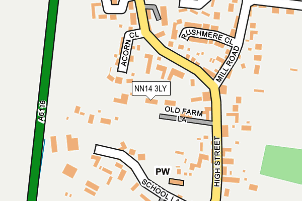 NN14 3LY map - OS OpenMap – Local (Ordnance Survey)