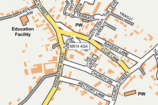 NN14 4GA map - OS OpenMap – Local (Ordnance Survey)