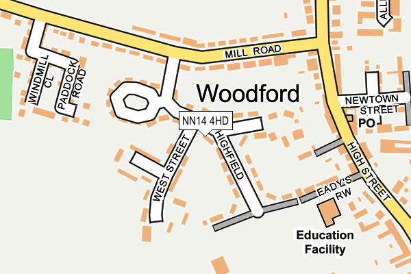 Map of ROSE COTTAGE WOODFORD LIMITED at local scale