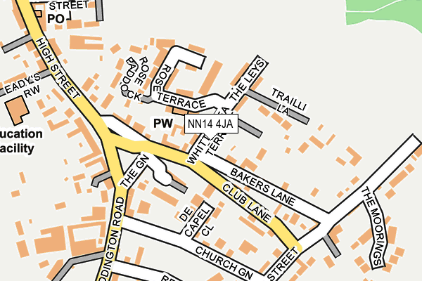 NN14 4JA map - OS OpenMap – Local (Ordnance Survey)