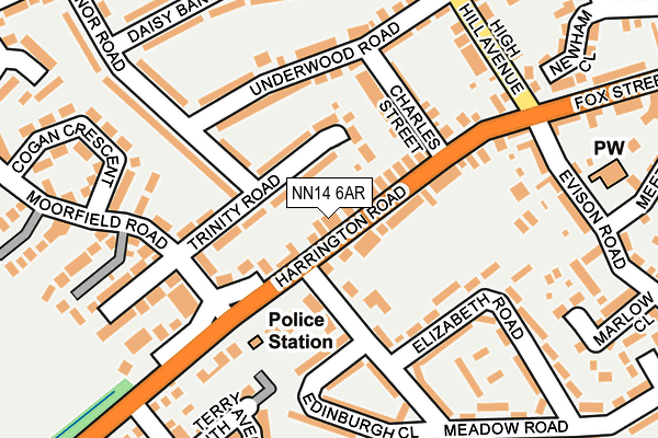 NN14 6AR map - OS OpenMap – Local (Ordnance Survey)