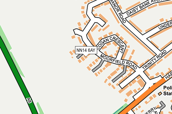 NN14 6AY map - OS OpenMap – Local (Ordnance Survey)