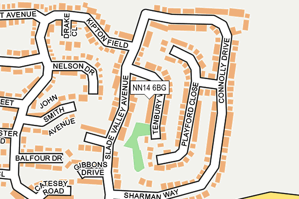 NN14 6BG map - OS OpenMap – Local (Ordnance Survey)