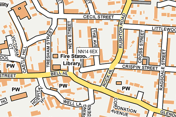 NN14 6EX map - OS OpenMap – Local (Ordnance Survey)