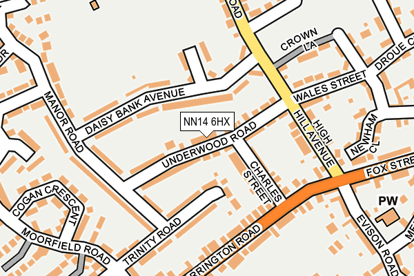 NN14 6HX map - OS OpenMap – Local (Ordnance Survey)