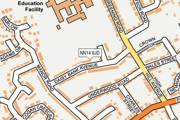 NN14 6JD map - OS OpenMap – Local (Ordnance Survey)
