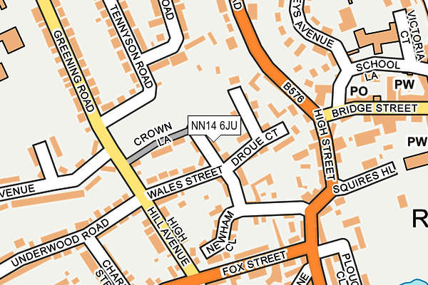 NN14 6JU map - OS OpenMap – Local (Ordnance Survey)