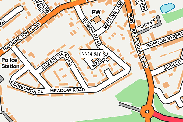 NN14 6JY map - OS OpenMap – Local (Ordnance Survey)