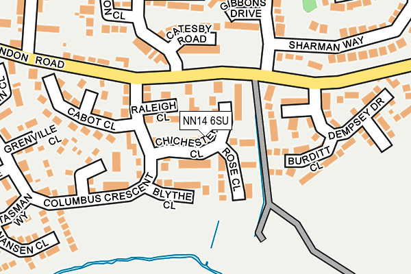 NN14 6SU map - OS OpenMap – Local (Ordnance Survey)