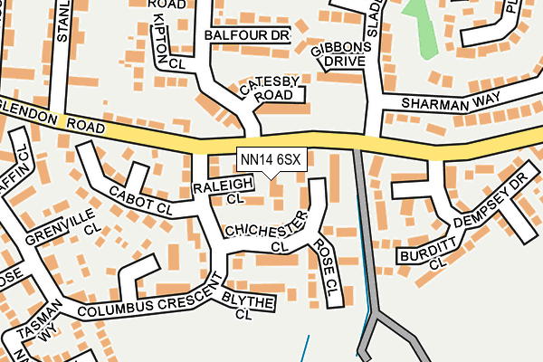 NN14 6SX map - OS OpenMap – Local (Ordnance Survey)