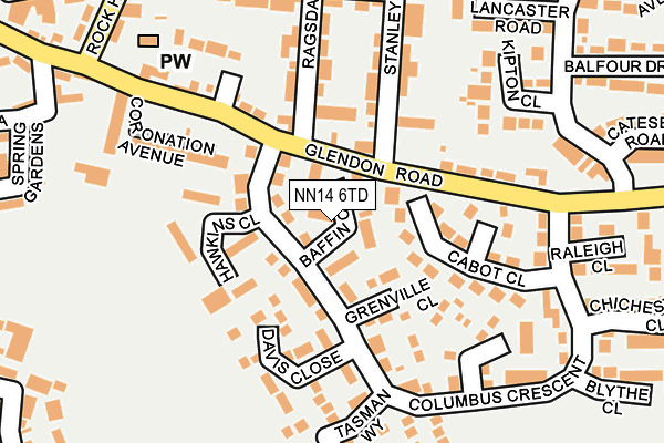 NN14 6TD map - OS OpenMap – Local (Ordnance Survey)