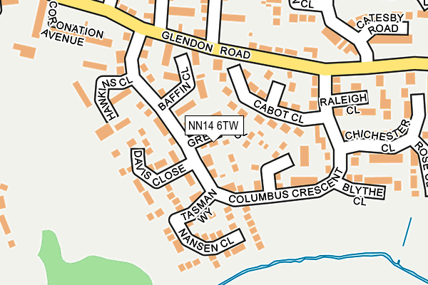 NN14 6TW map - OS OpenMap – Local (Ordnance Survey)