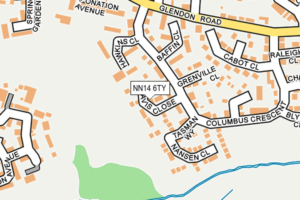 NN14 6TY map - OS OpenMap – Local (Ordnance Survey)