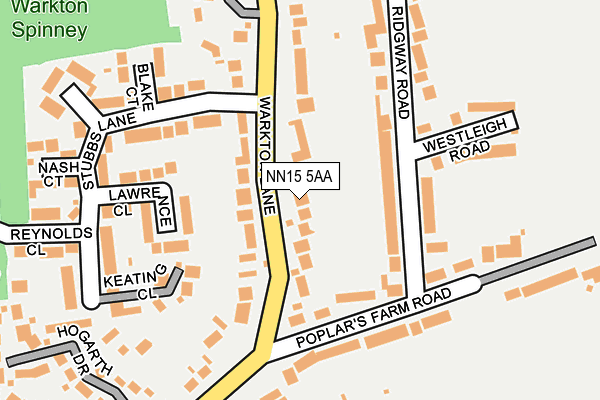NN15 5AA map - OS OpenMap – Local (Ordnance Survey)