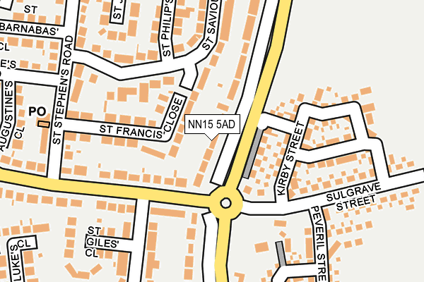 NN15 5AD map - OS OpenMap – Local (Ordnance Survey)