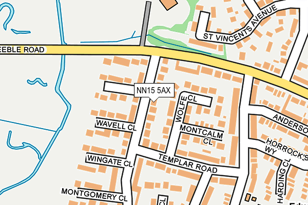 NN15 5AX map - OS OpenMap – Local (Ordnance Survey)