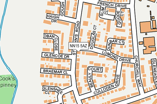 NN15 5AZ map - OS OpenMap – Local (Ordnance Survey)