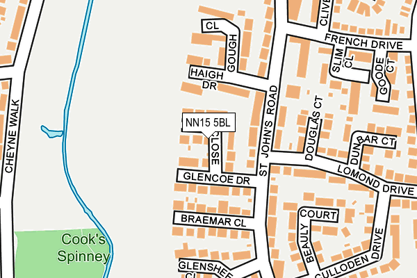 NN15 5BL map - OS OpenMap – Local (Ordnance Survey)
