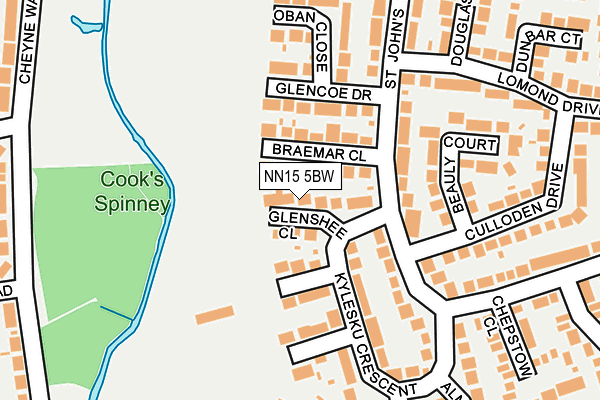 NN15 5BW map - OS OpenMap – Local (Ordnance Survey)