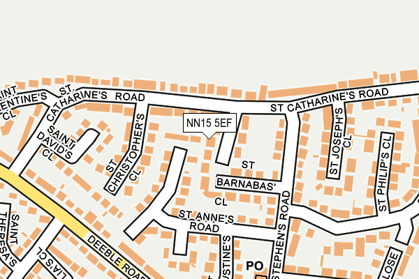 NN15 5EF map - OS OpenMap – Local (Ordnance Survey)
