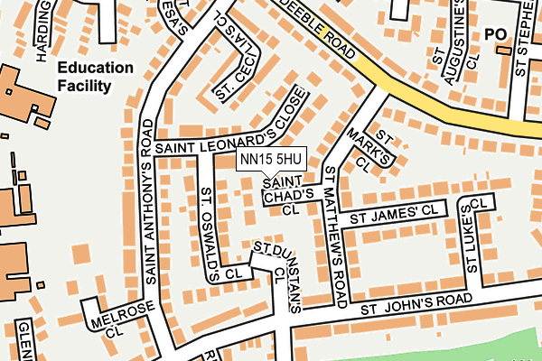 NN15 5HU map - OS OpenMap – Local (Ordnance Survey)