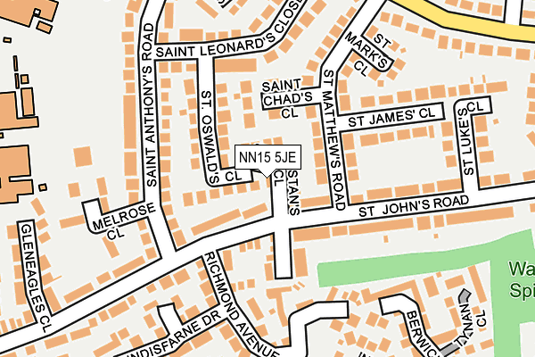 NN15 5JE map - OS OpenMap – Local (Ordnance Survey)