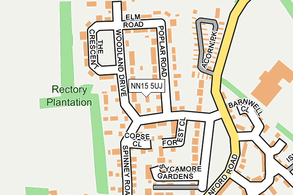 NN15 5UJ map - OS OpenMap – Local (Ordnance Survey)