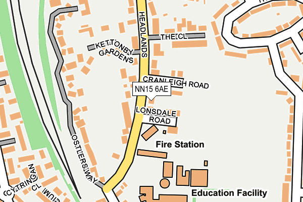 NN15 6AE map - OS OpenMap – Local (Ordnance Survey)