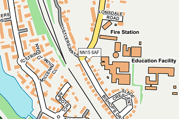 NN15 6AF map - OS OpenMap – Local (Ordnance Survey)