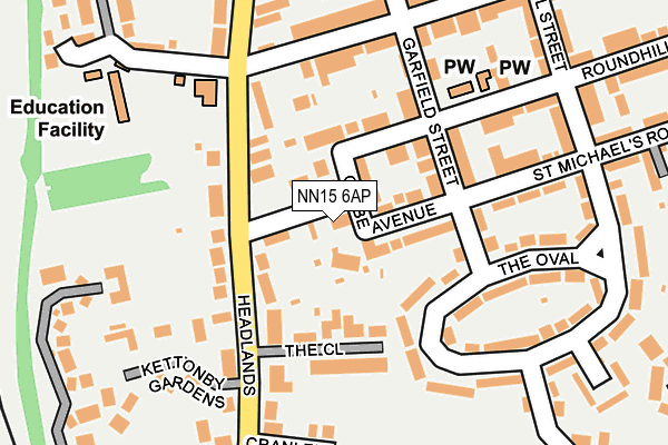 NN15 6AP map - OS OpenMap – Local (Ordnance Survey)