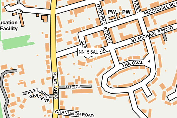 NN15 6AU map - OS OpenMap – Local (Ordnance Survey)