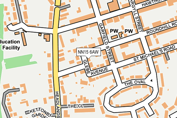 NN15 6AW map - OS OpenMap – Local (Ordnance Survey)