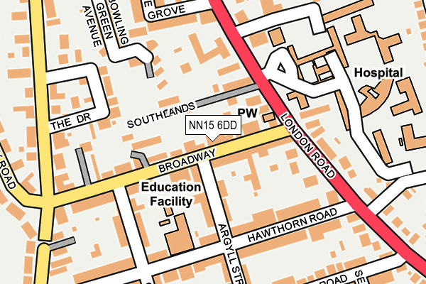 NN15 6DD map - OS OpenMap – Local (Ordnance Survey)