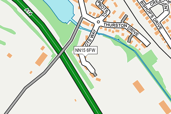 NN15 6FW map - OS OpenMap – Local (Ordnance Survey)