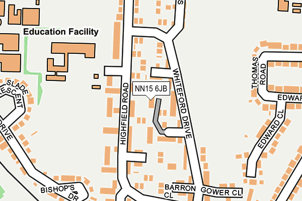 NN15 6JB map - OS OpenMap – Local (Ordnance Survey)