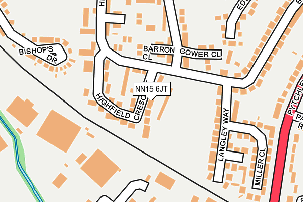 NN15 6JT map - OS OpenMap – Local (Ordnance Survey)