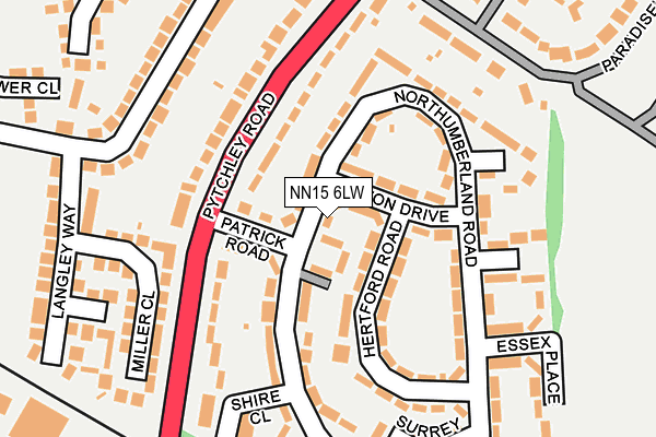 NN15 6LW map - OS OpenMap – Local (Ordnance Survey)